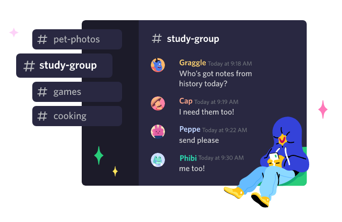 Exemplo de comunidade organizada no Discord